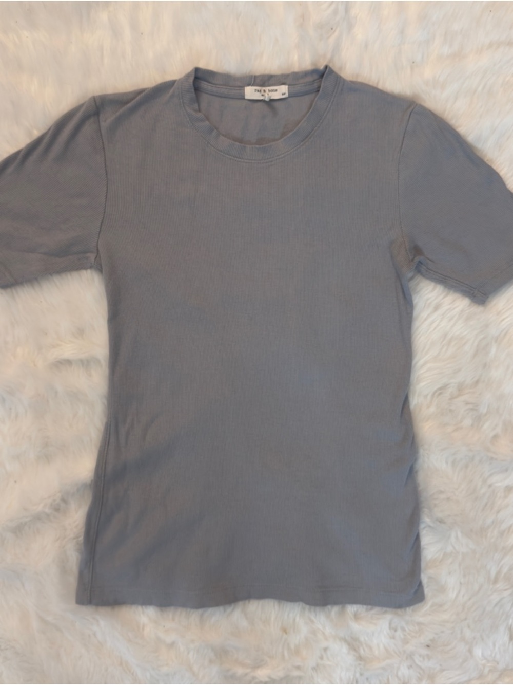 Women’s Rag & Bone Essentials Short Sleeve Rib Tee - Pale blue